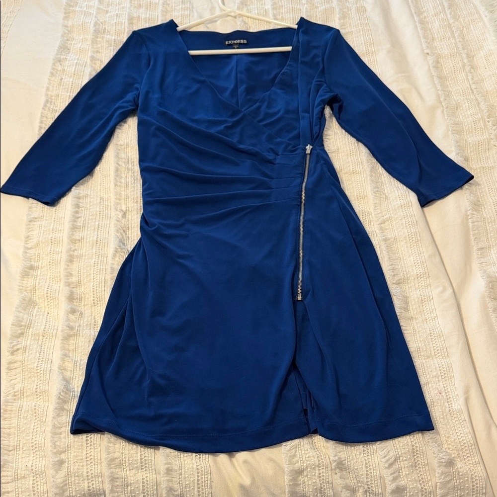 Express Cobalt Blue Long Sleeve Dress